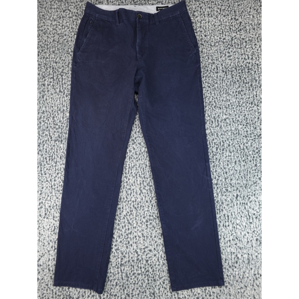 Bonobos Chino Pants Mens 32x32 Navy Blue Good Slim Fit Stretch‎ Cotton Trousers